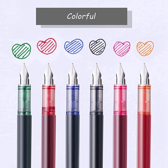 6 Pieces Multi-Color Disposable Fountain Pens Used For Sketching,  Calligraphy, Office Supplies For Holiday Christmas Gifts - AliExpress